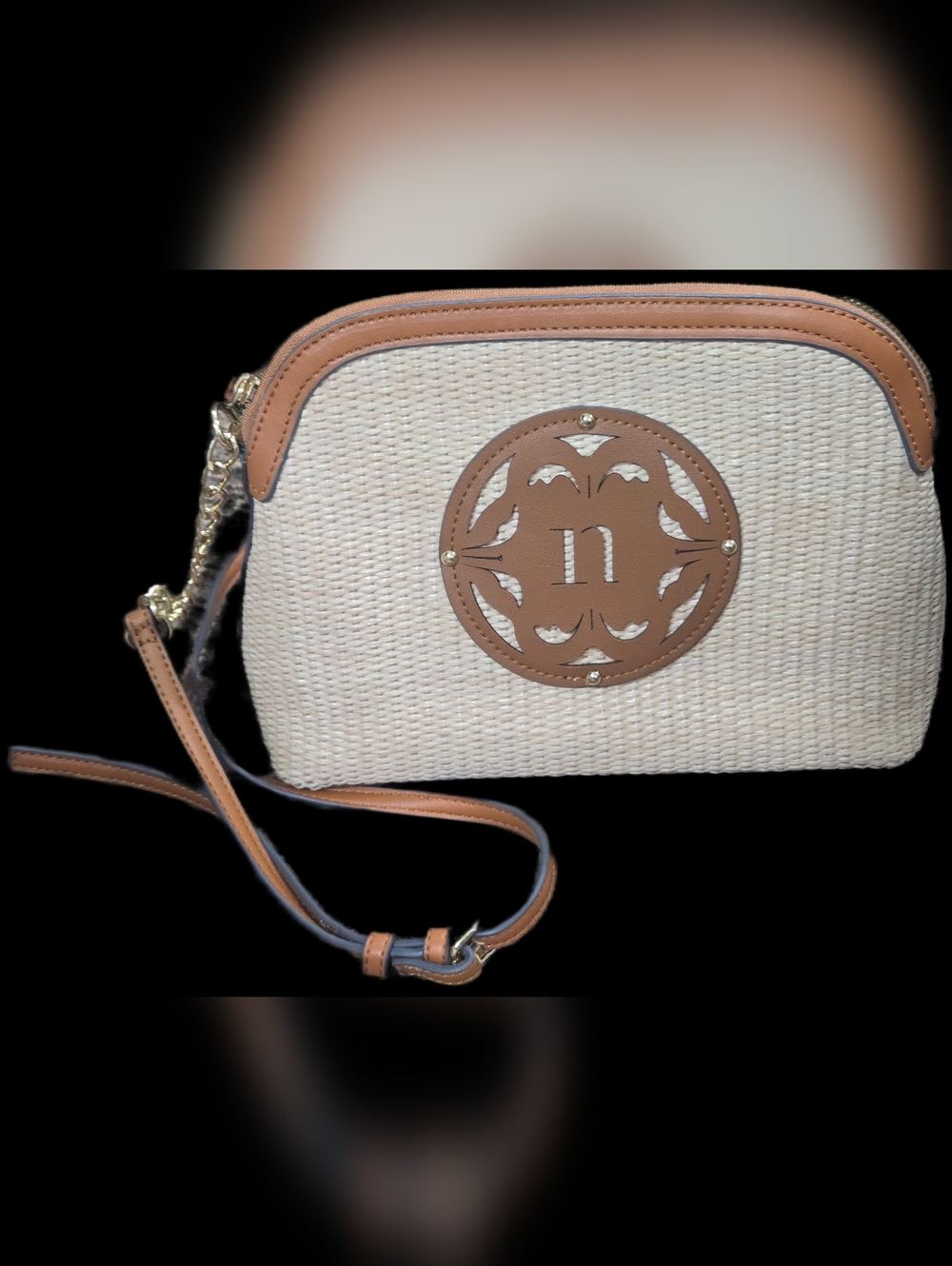 NWOT Nanette Lepore Thea Straw Dome Crossbody Bag